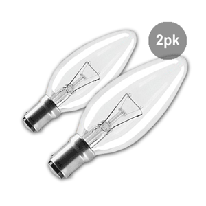 B15 Light Globe Warm White - 2 Pack