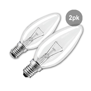 E14 Globe Warm White - 2 Pack