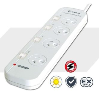 4 Outlet Individually Switch Surge Protected