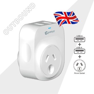 Outbound USB-A Travel Adaptor - UK & Hong Kong