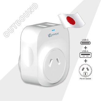 Outbound USB-A&C Travel Adaptor - Japan