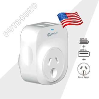 Outbound USB-A&C Travel Adaptor - USA